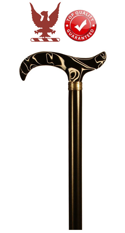 Black and White Handle Walking Stick on a Beech Shaft